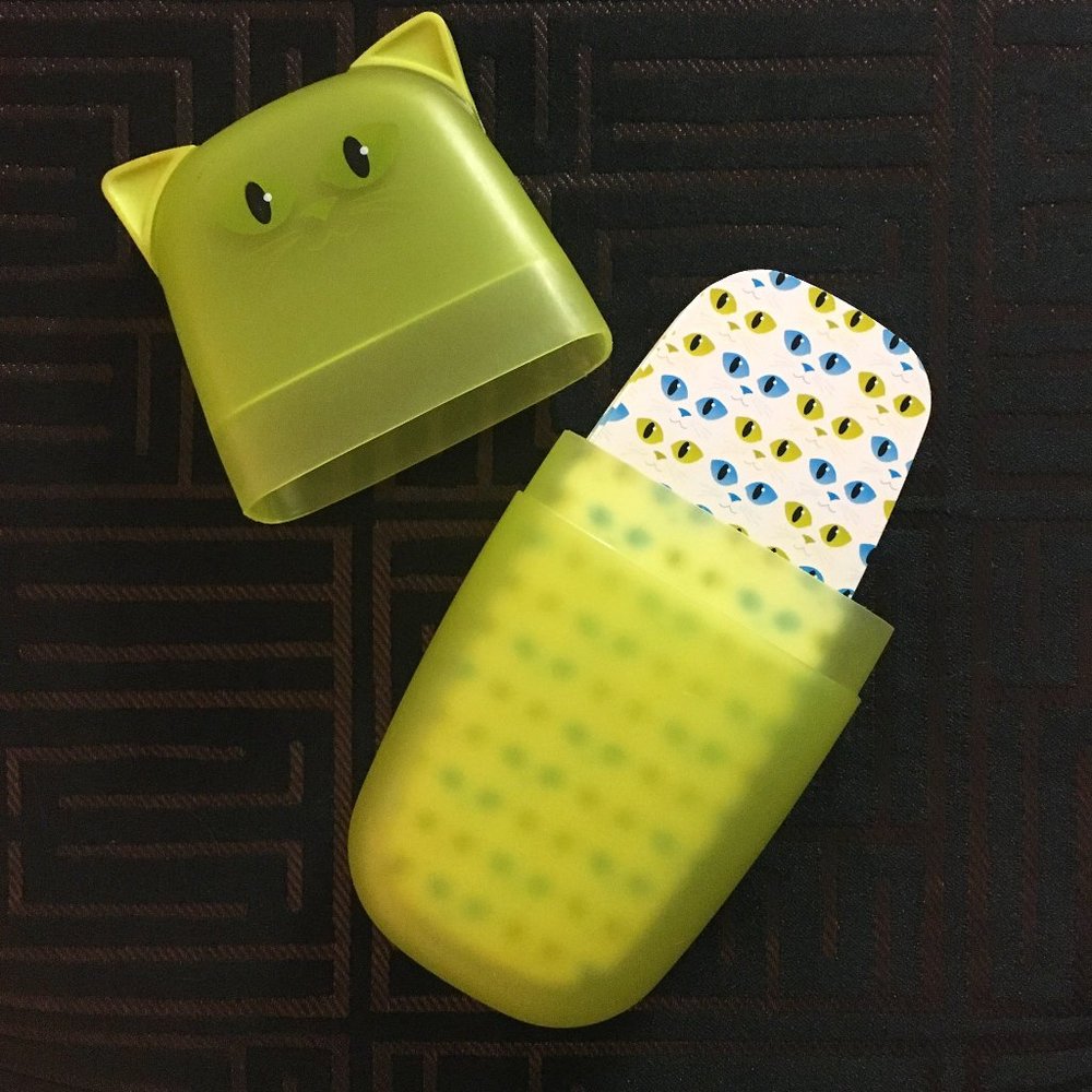 Vintage 90s Umbra Cat Playing Cards Elongated Oblong Neon Green Deck